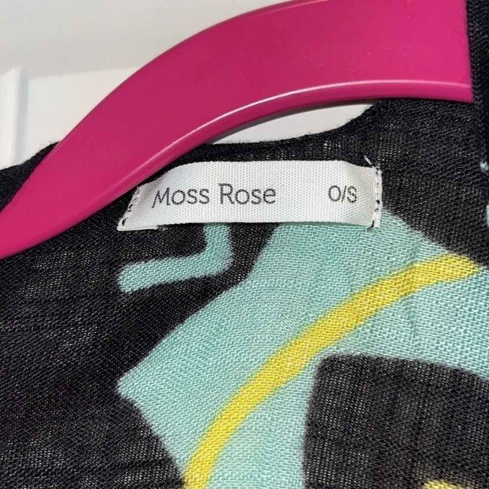 Colorful floral Kimono caftan swim coverup one size moss rose